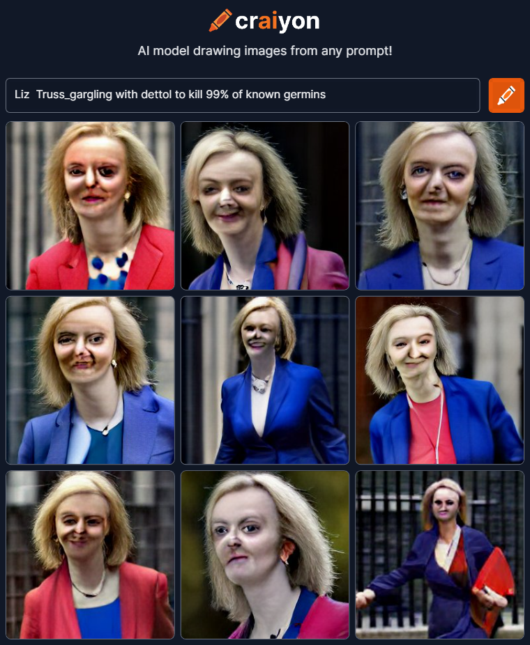 craiyon_173020_Liz_nbsp__Truss_gargling_with_dettol_to_kill_99__of_known_germins.png